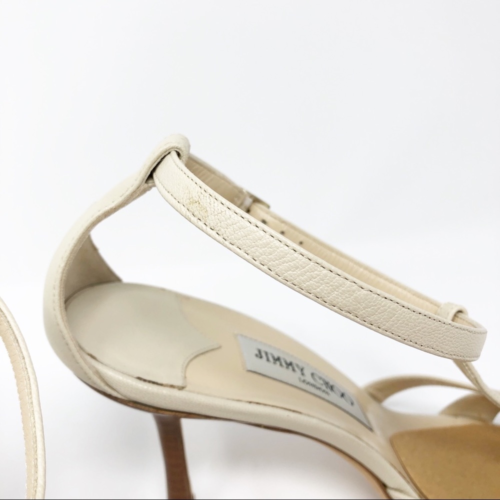 Jimmy Choo London Cream Leather Mary Jane Heel - Picture 6 of 16